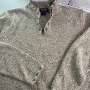 Vintage Woolrich Women’s  Large Tan Wool Blend Quarter  Sweater Medium
